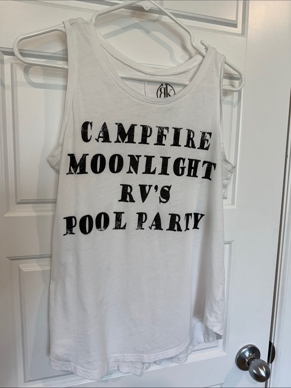 Recycled Karma White Graphic 'Campfire Moonlight RV's Pool Party' Tank